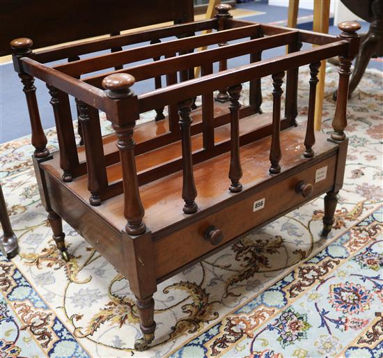 An early Victorian mahogany canterbury, W.58cm